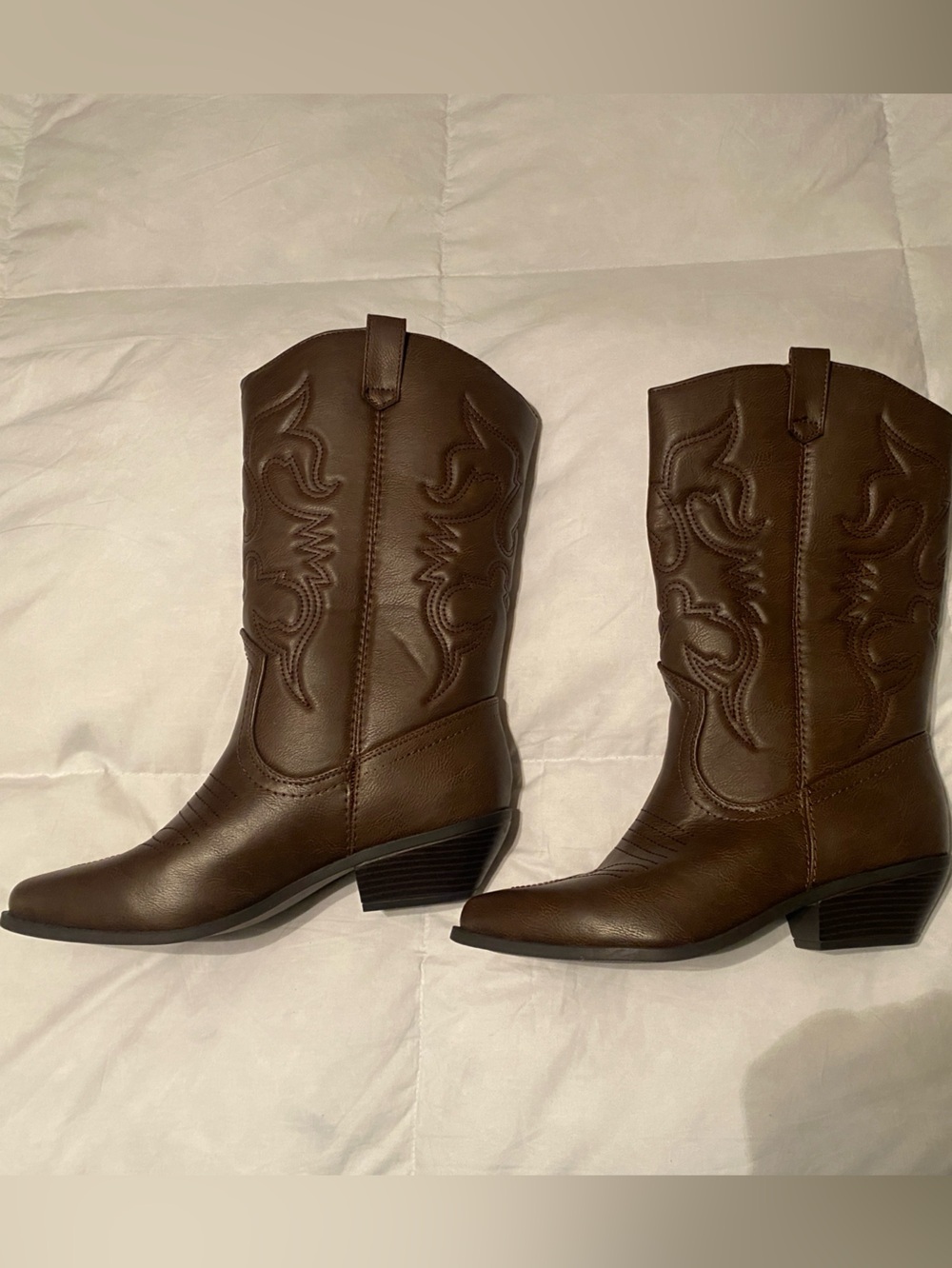 Women's Brown Western Cowboy Boots - Picture 5 of 8
